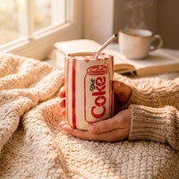 Mittiraa Home Diet Coke Ceramic Can | Beautiful Can Shaped Sipper + Steel Straw | Pack of 1